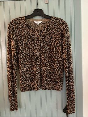 LK Bennett Nestie Cardi, animal print SZ S